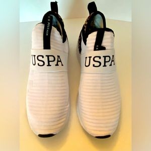 US Polo Assn USPA NW9835 Women’s White Shoes Sneakers with Cheetah Accents